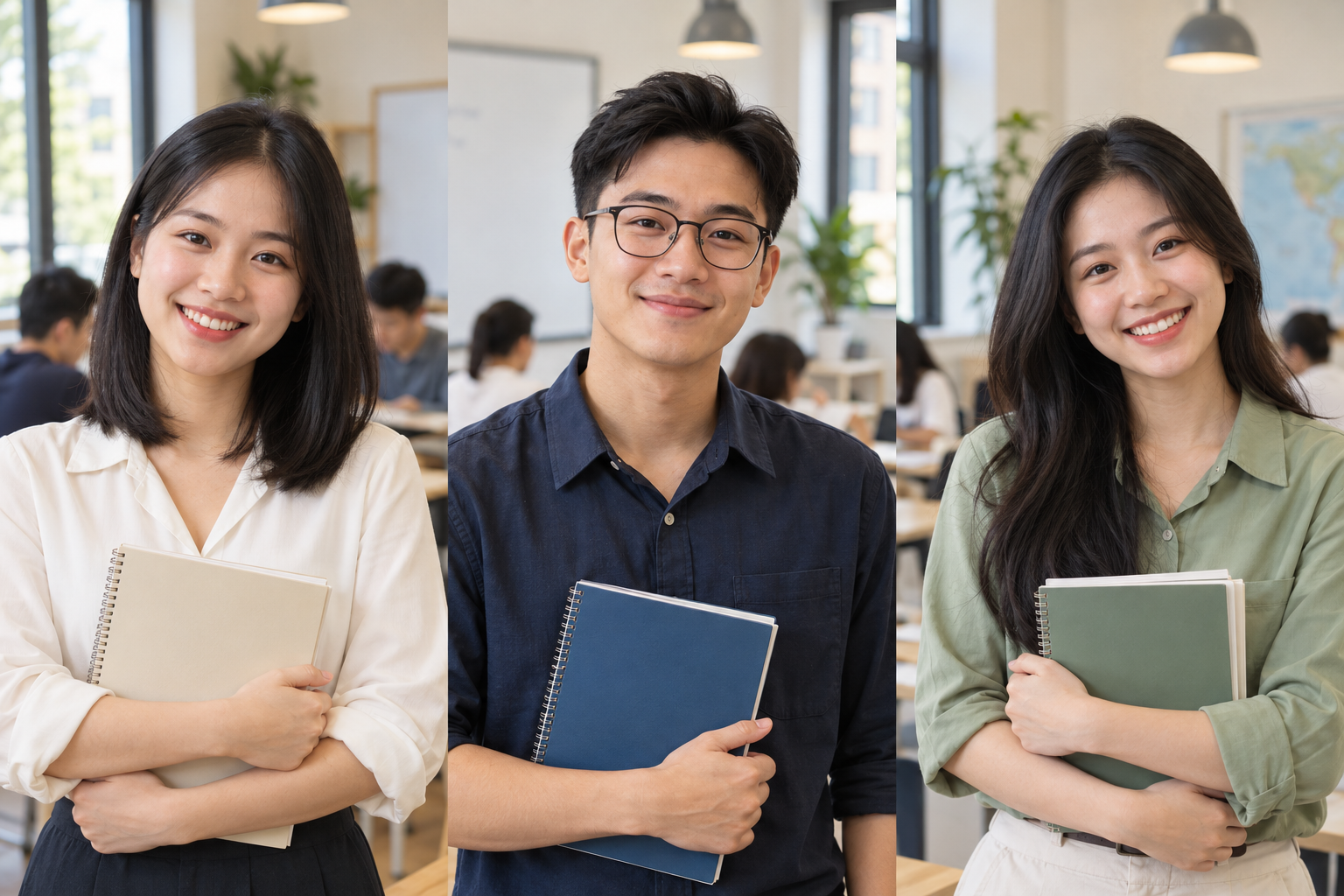 Chân dung AI minh họa học viên Việt Nam trong hồ sơ mẫu Minh Anh